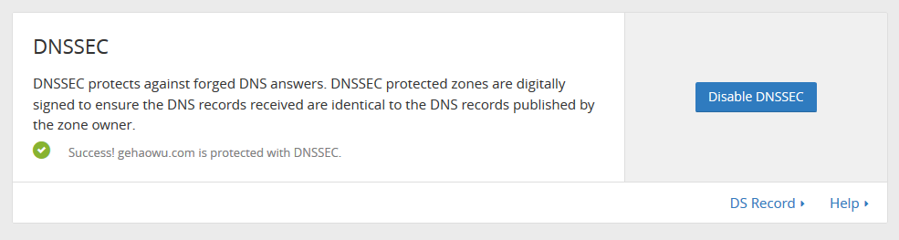 Success! gehaowu.com is protected with DNSSEC.